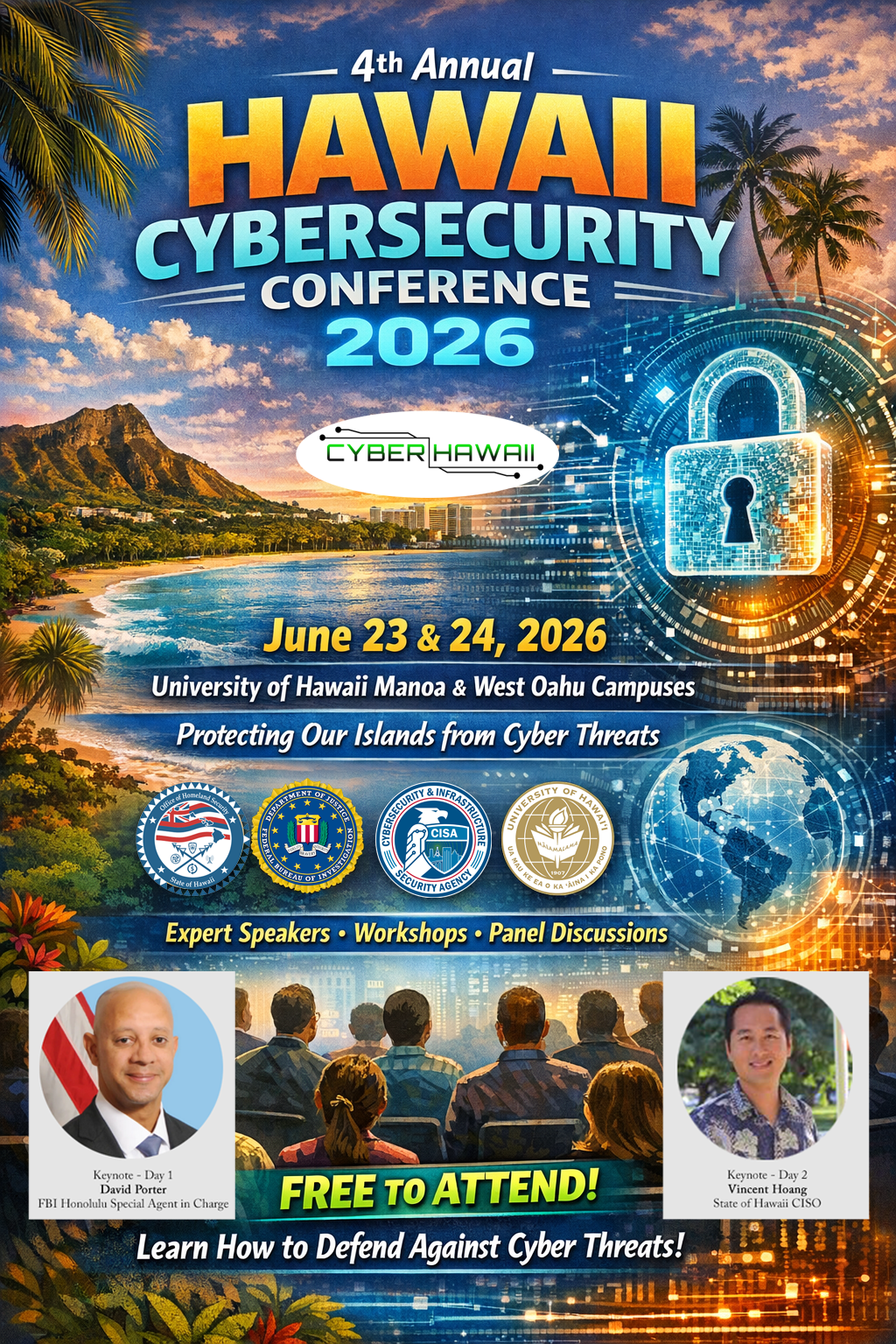4th Annual Hawaii Cybersecurity Conference Pomotional Poster